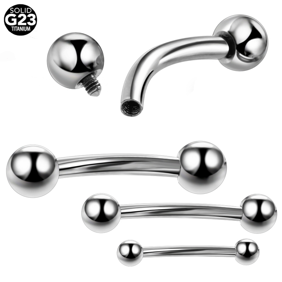 Zoor Body Jewelry - 1PC 100% Titanium Eyebrow Piercings Banana