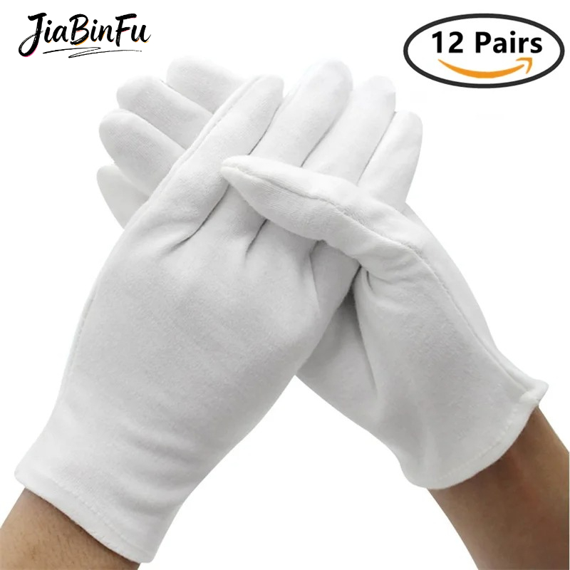 Body Jewelry Websites - 12/6 Pairs Cotton Work Gloves for