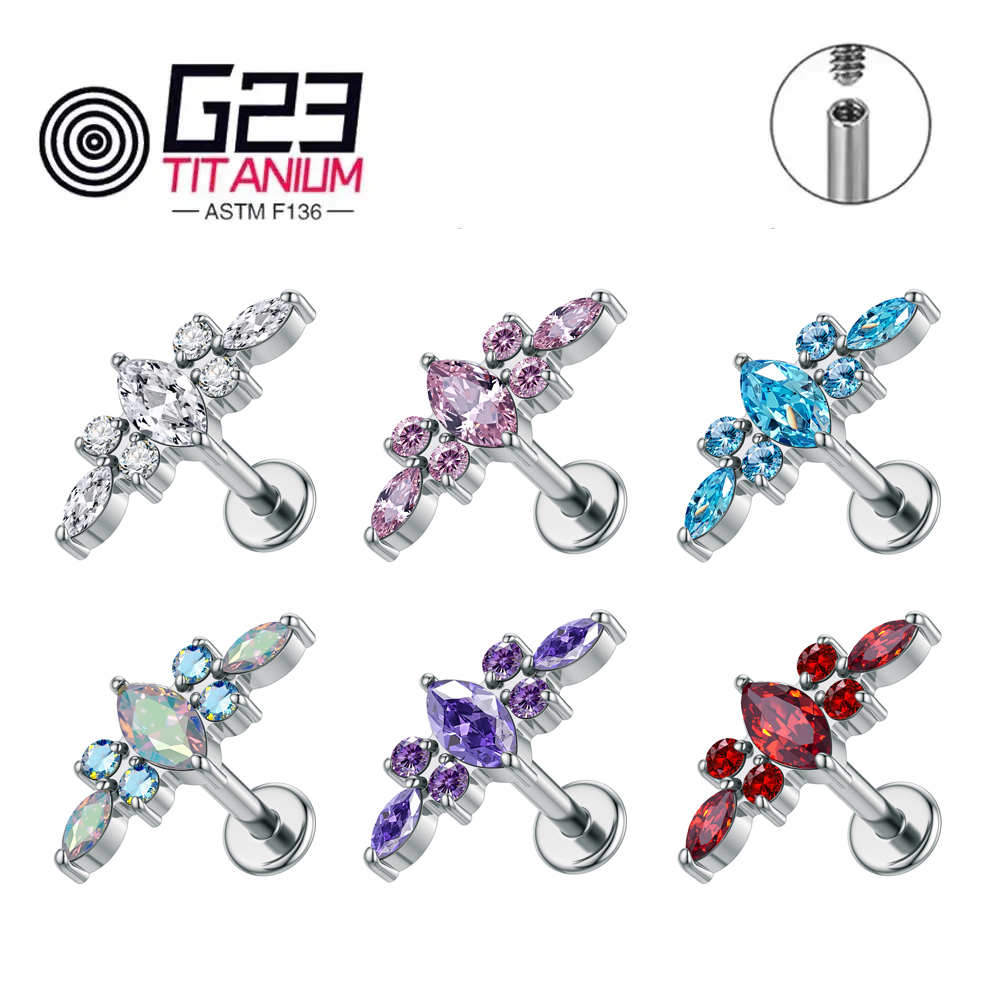 Zoor Body Jewelry - ASTM F136 Titanium 16G Labret Stud