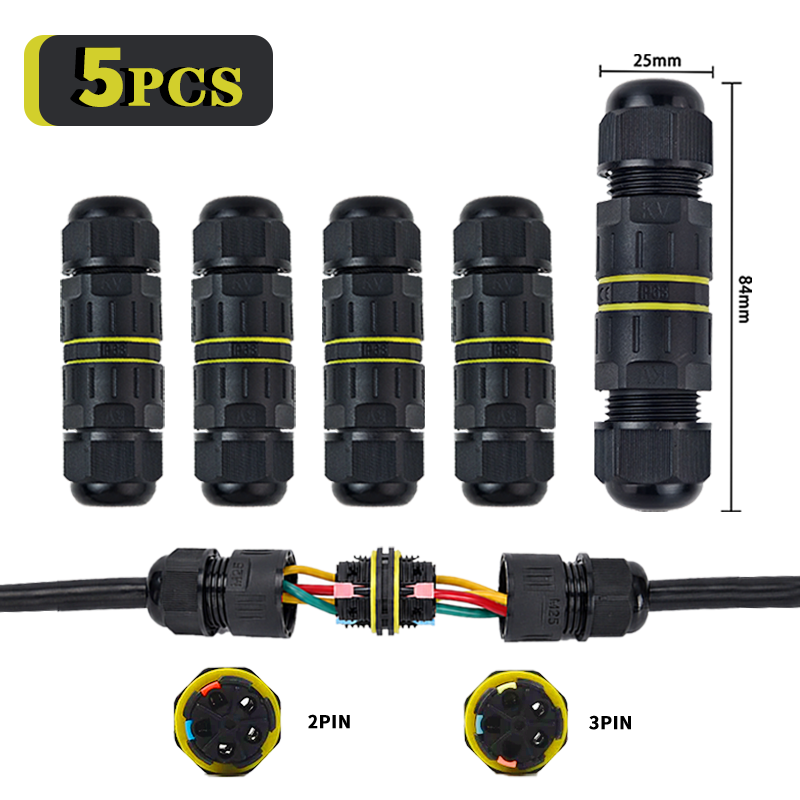 Threadless Push Pin - 5PCS IP68 Waterproof Quick Wire Connector
