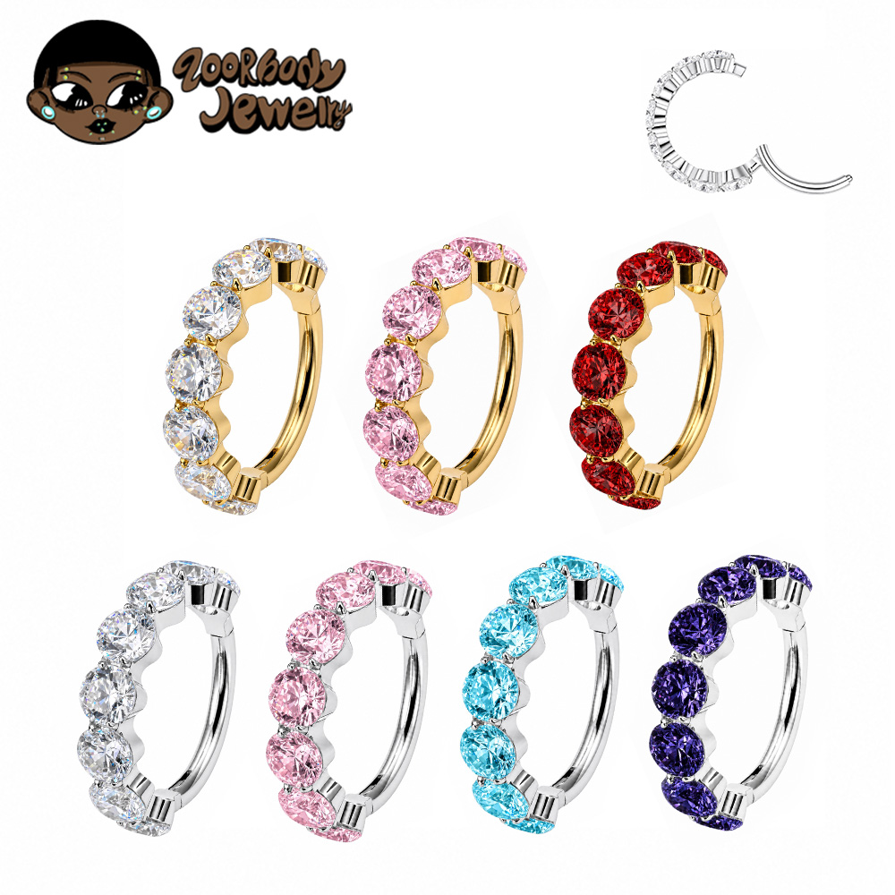 Zoor Body Jewelry - ZOOR F136 Titanium Luxury Zircon Hinge