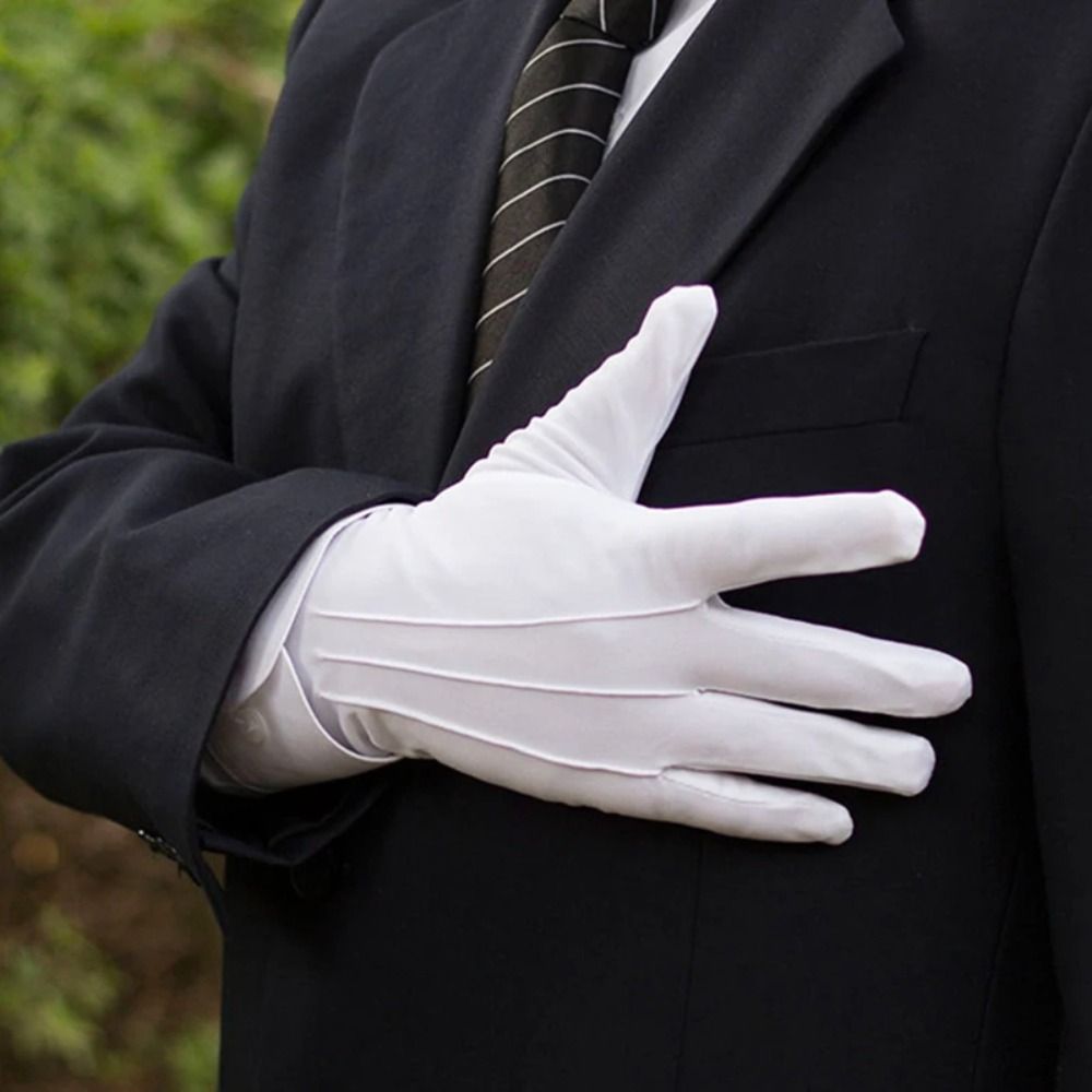 Body Jewelry Websites - Soft White Cotton Gloves Thin Hand