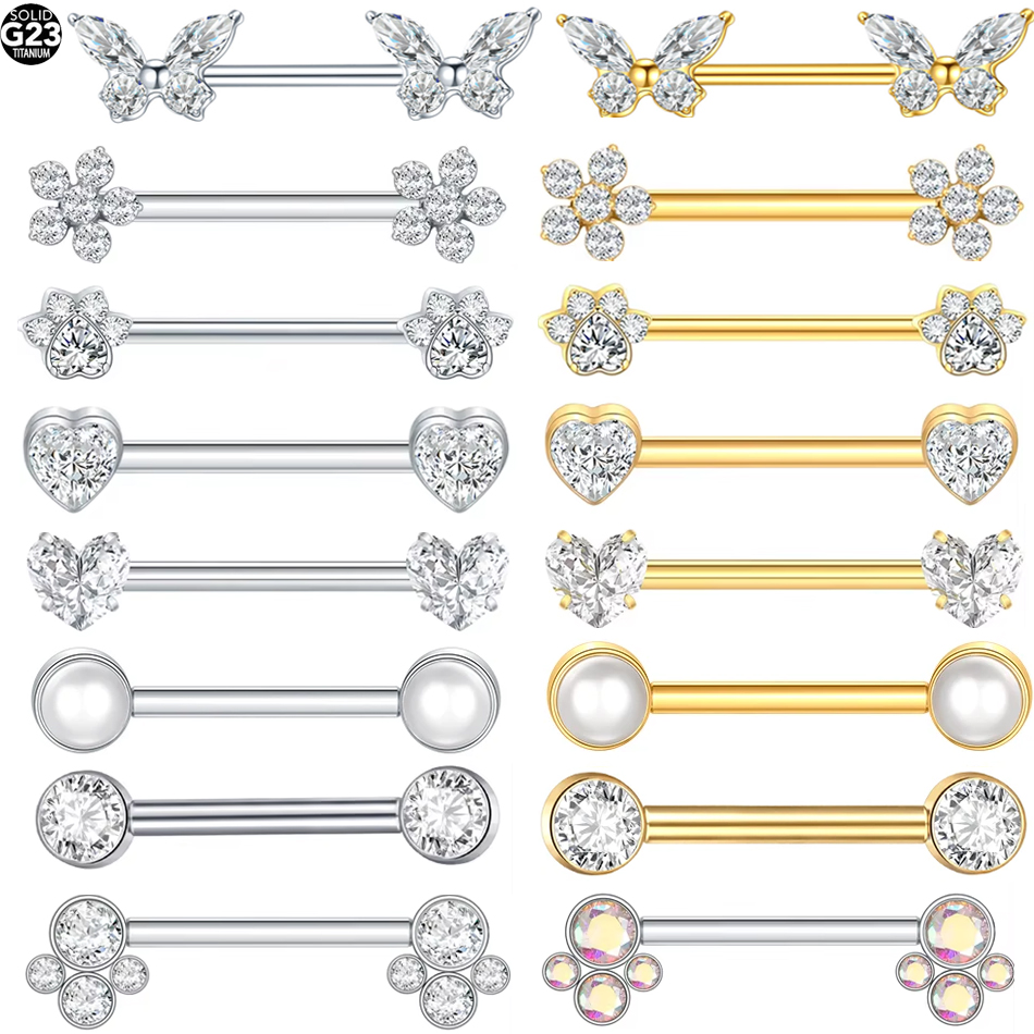 Zoor Body Jewelry - 1Pc G23 Titanium Nipple Ring Straight