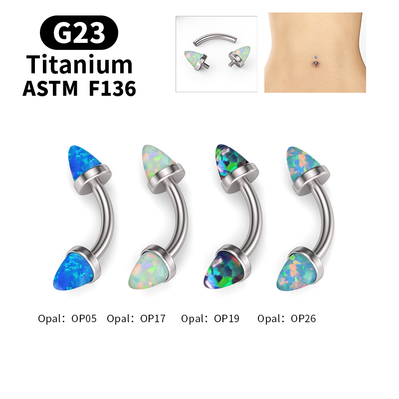 Zoor Body Jewelry - G23 Titanium Exquisite Opal Belly Button