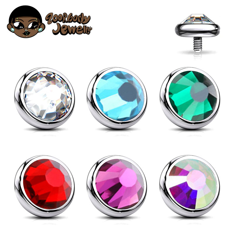 Zoor Body Jewelry - 1PCS ASTM F136 Titanium Bezel End