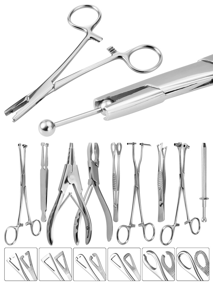 Body Jewelry Ring Opening Pliers - Stainless Steel Body Piercing Tool Needle