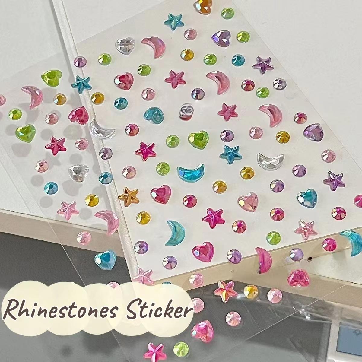 1/2pcs 3D Star Moon Heart Rhin - Body Jewelry Stickers 评论和价格