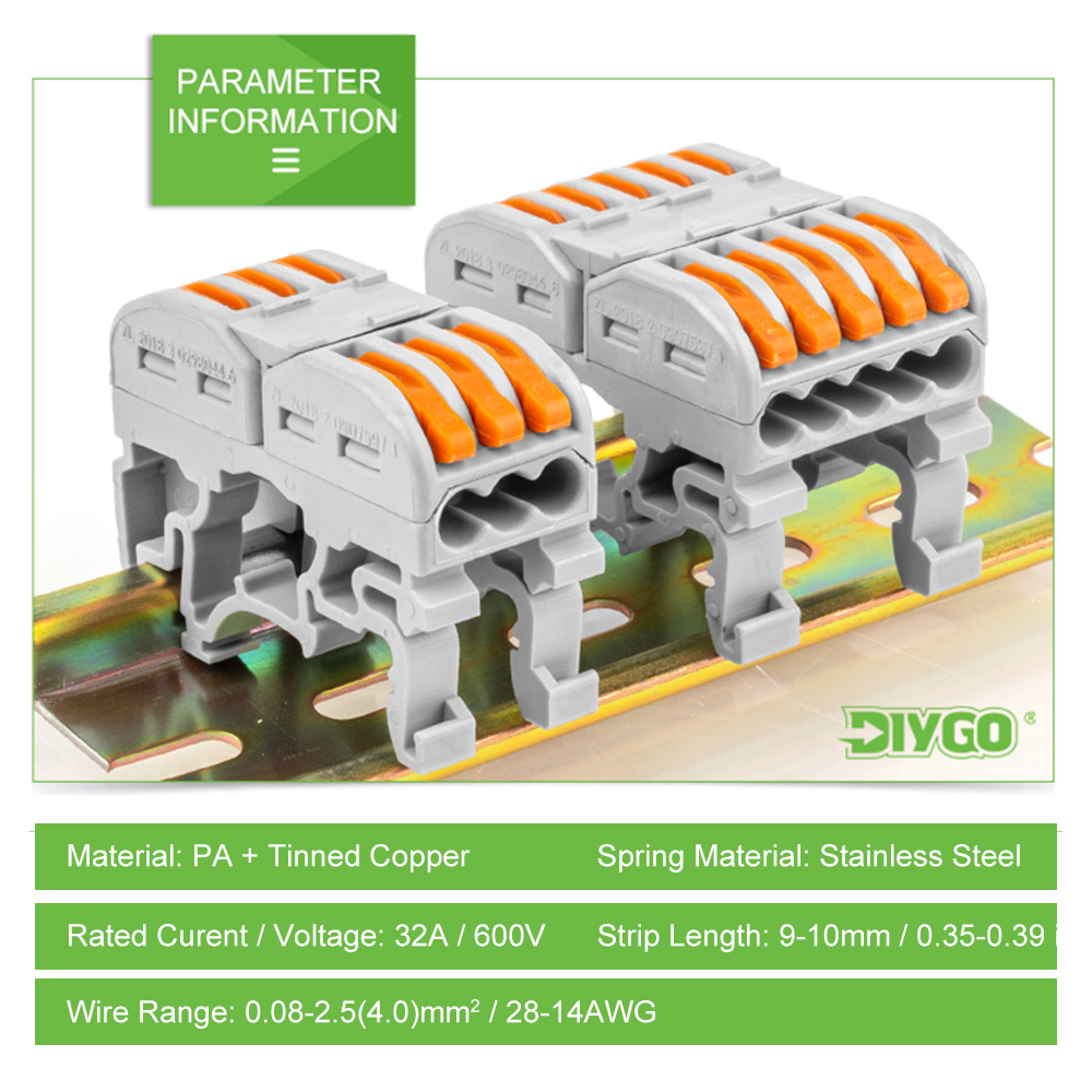 DIN Rail Fast Wire Cable Conne - Threadless Push Pin 评论和价格