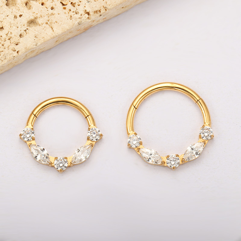 ASTM F136 Titanium Marquise CZ - Zoor Body Jewelry 评论和价格