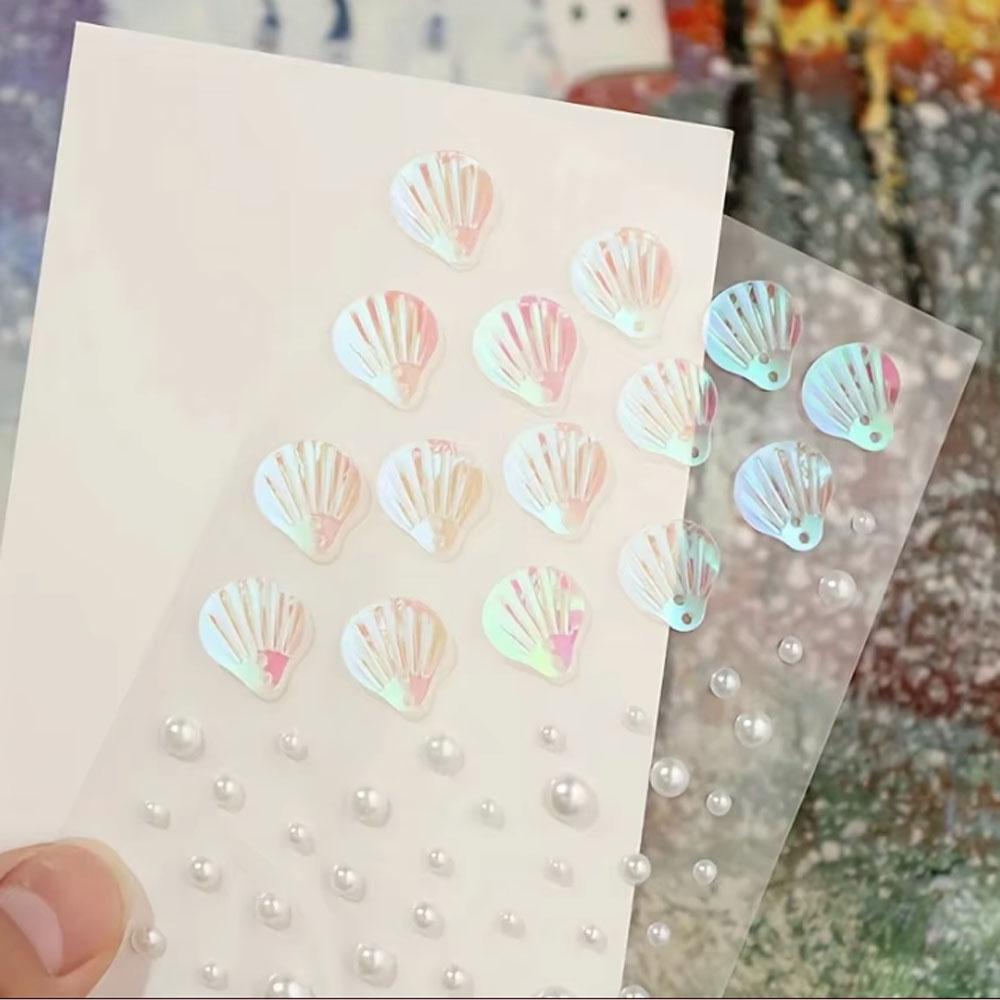 1Sheet Iridescent Shell Mixed  - Body Jewelry Stickers 评论和价格