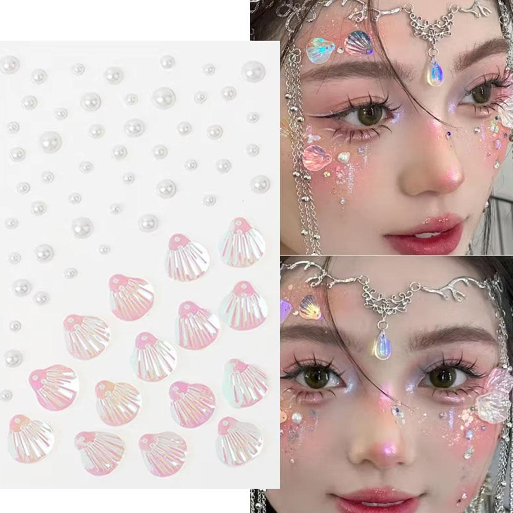 1Sheet Iridescent Shell Mixed  - Body Jewelry Stickers 评论和价格