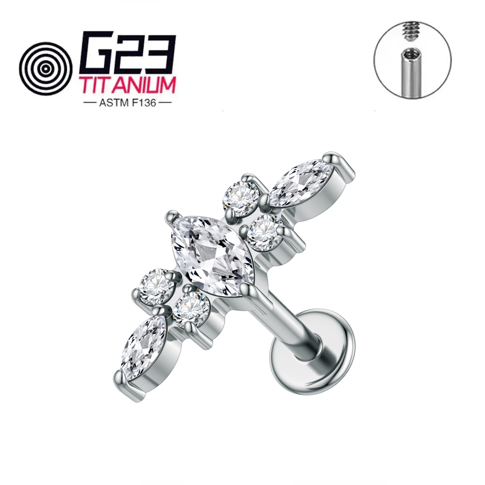 ASTM F136 Titanium 16G Labret  - Zoor Body Jewelry 评论和价格