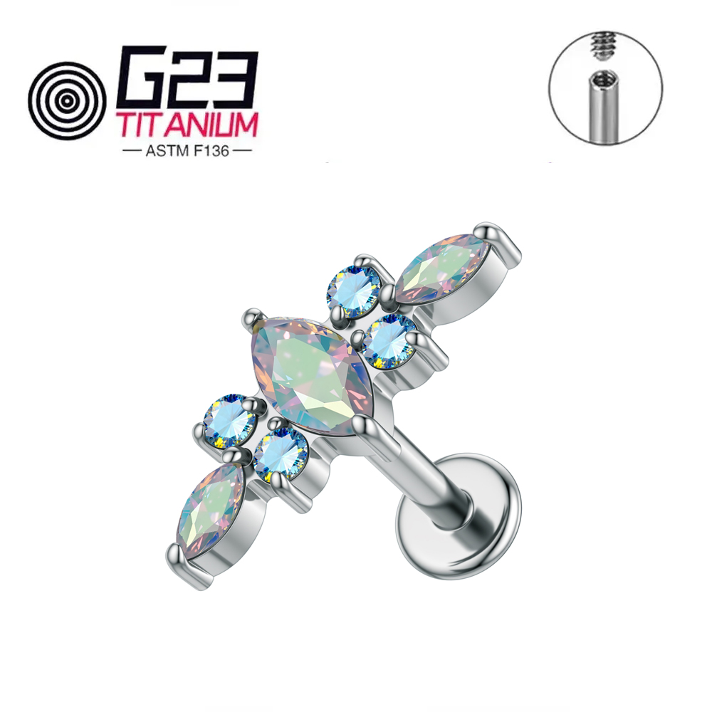 ASTM F136 Titanium 16G Labret  - Zoor Body Jewelry 评论和价格