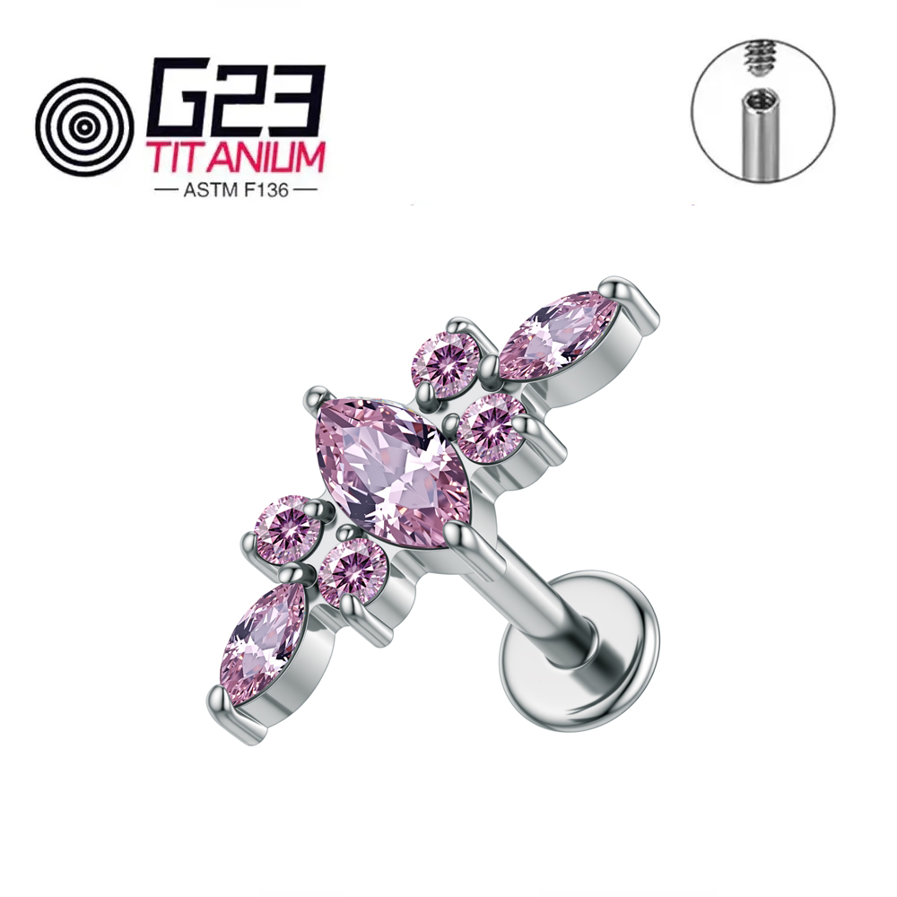 ASTM F136 Titanium 16G Labret  - Zoor Body Jewelry 评论和价格