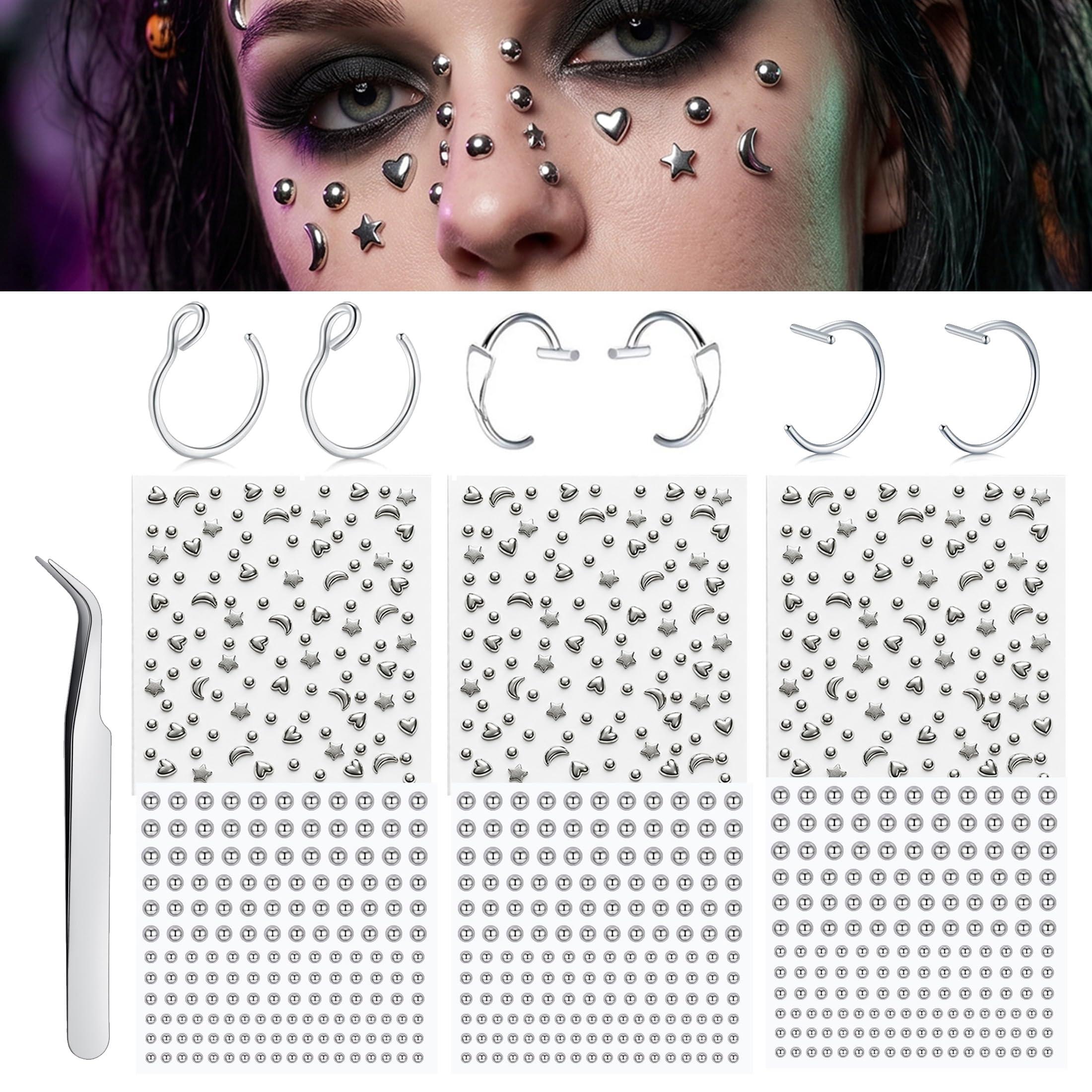 Fake Piercings Balls Stick on  - Body Jewelry Stickers 评论和价格