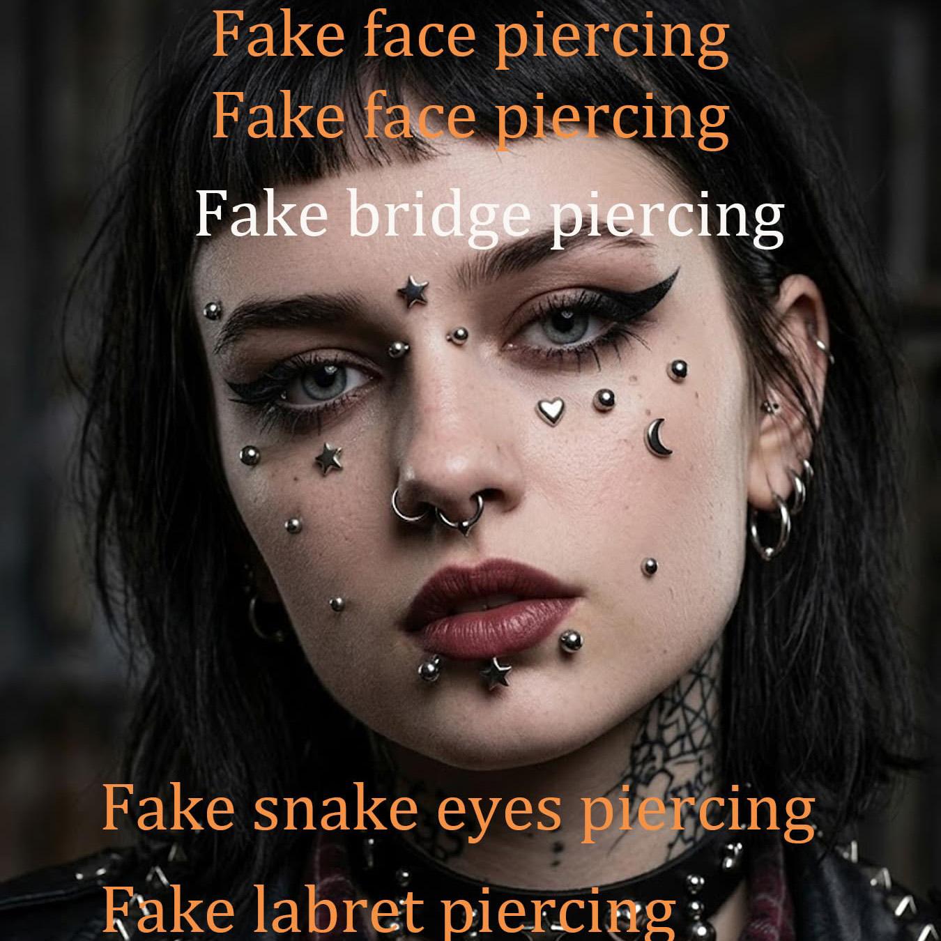 Fake Piercings Balls Stick on  - Body Jewelry Stickers 评论和价格