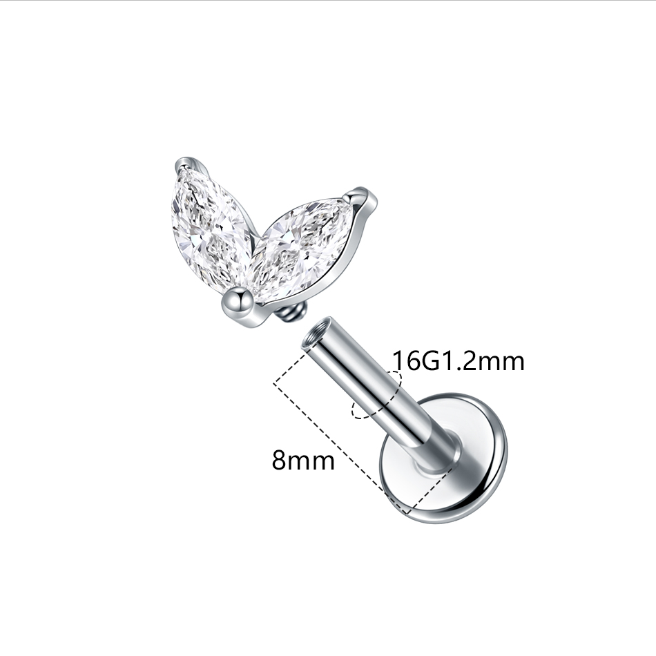 1pc Titanium White Green Zirco - Zoor Body Jewelry 评论和价格