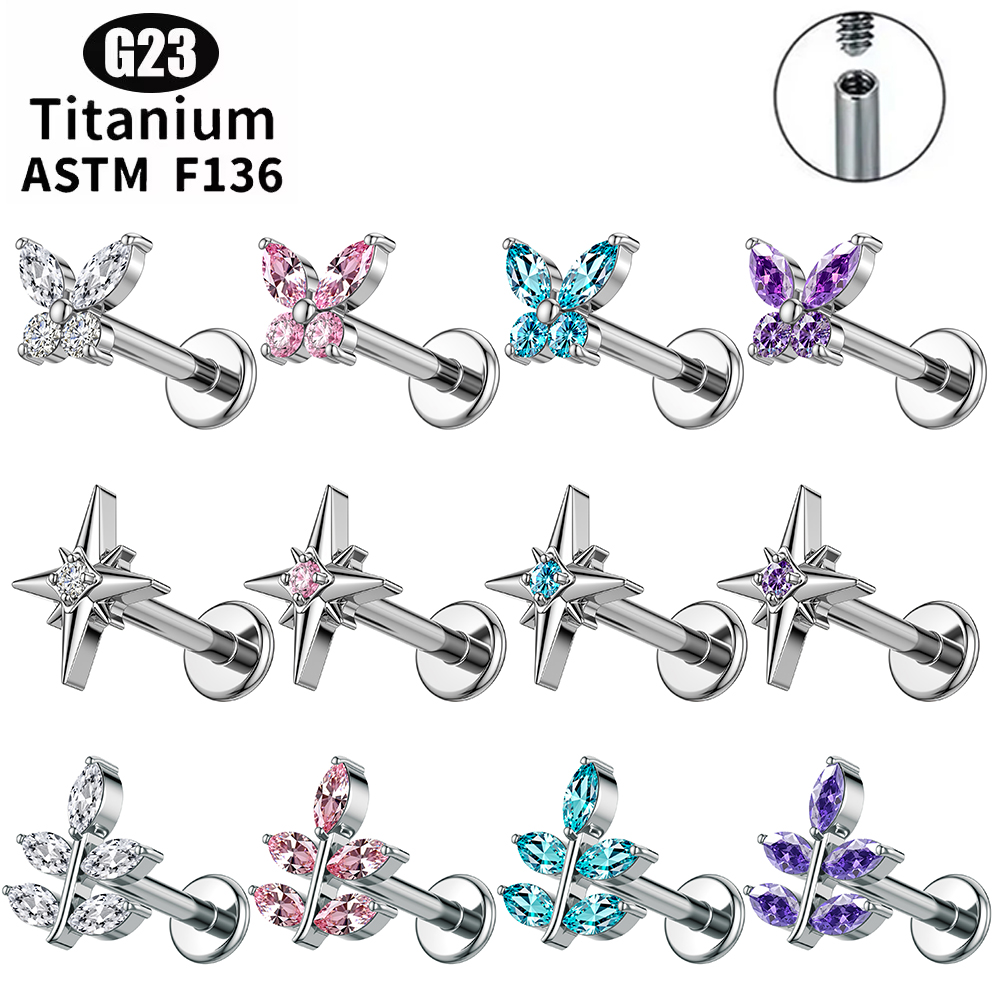 1Pc G23 Titanium 16G Zircon Ea - Zoor Body Jewelry 评论和价格