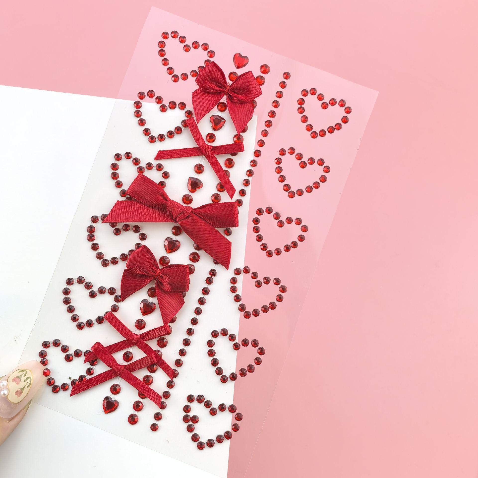 1 Sheet Red Ribbon Bow Sparkly - Body Jewelry Stickers 评论和价格
