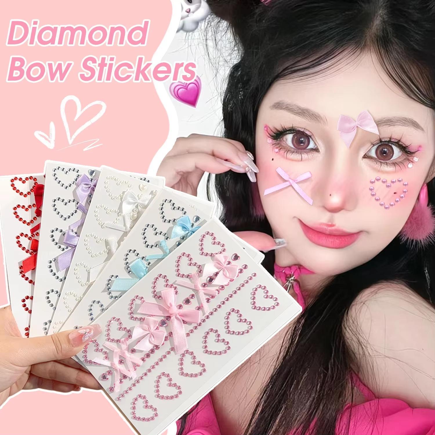 1 Sheet Red Ribbon Bow Sparkly - Body Jewelry Stickers 评论和价格