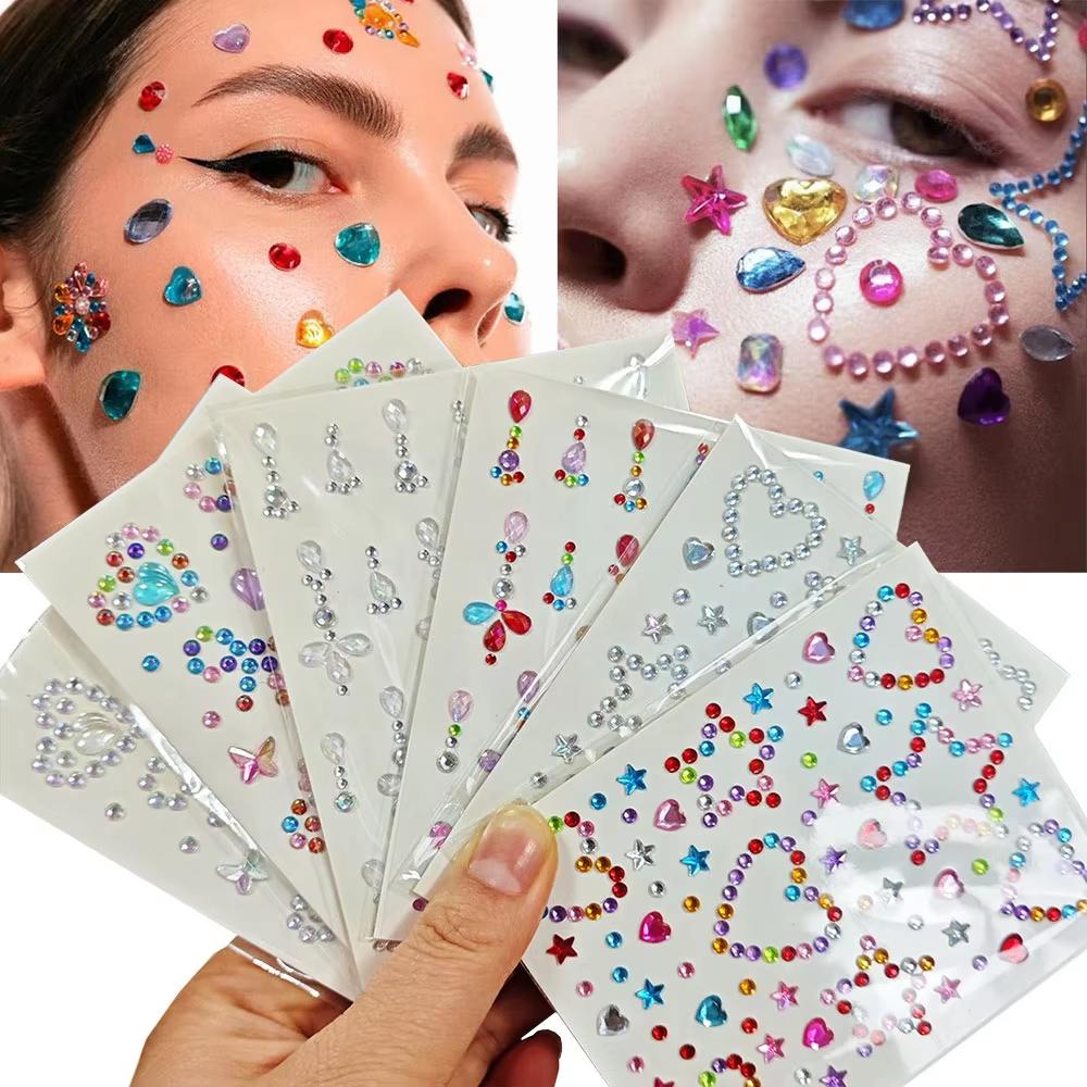 1 Sheet Colorful Bow/Star/Hear - Body Jewelry Stickers 评论和价格
