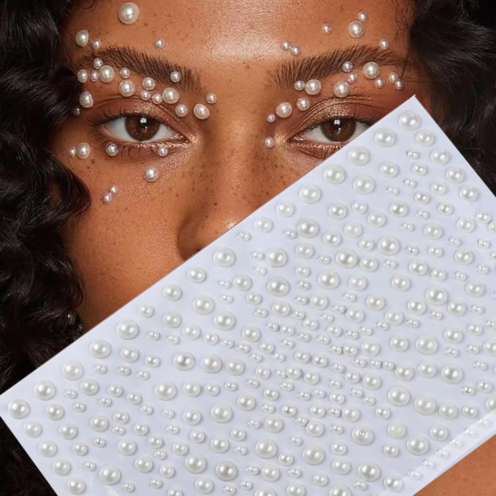1sheet White Pearl Rhinestones - Body Jewelry Stickers 评论和价格