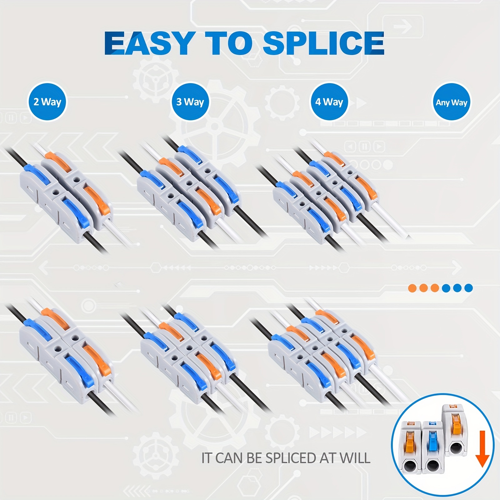 Lever Wire Connectors, 10pcs/6 - Threadless Push Pin 评论和价格