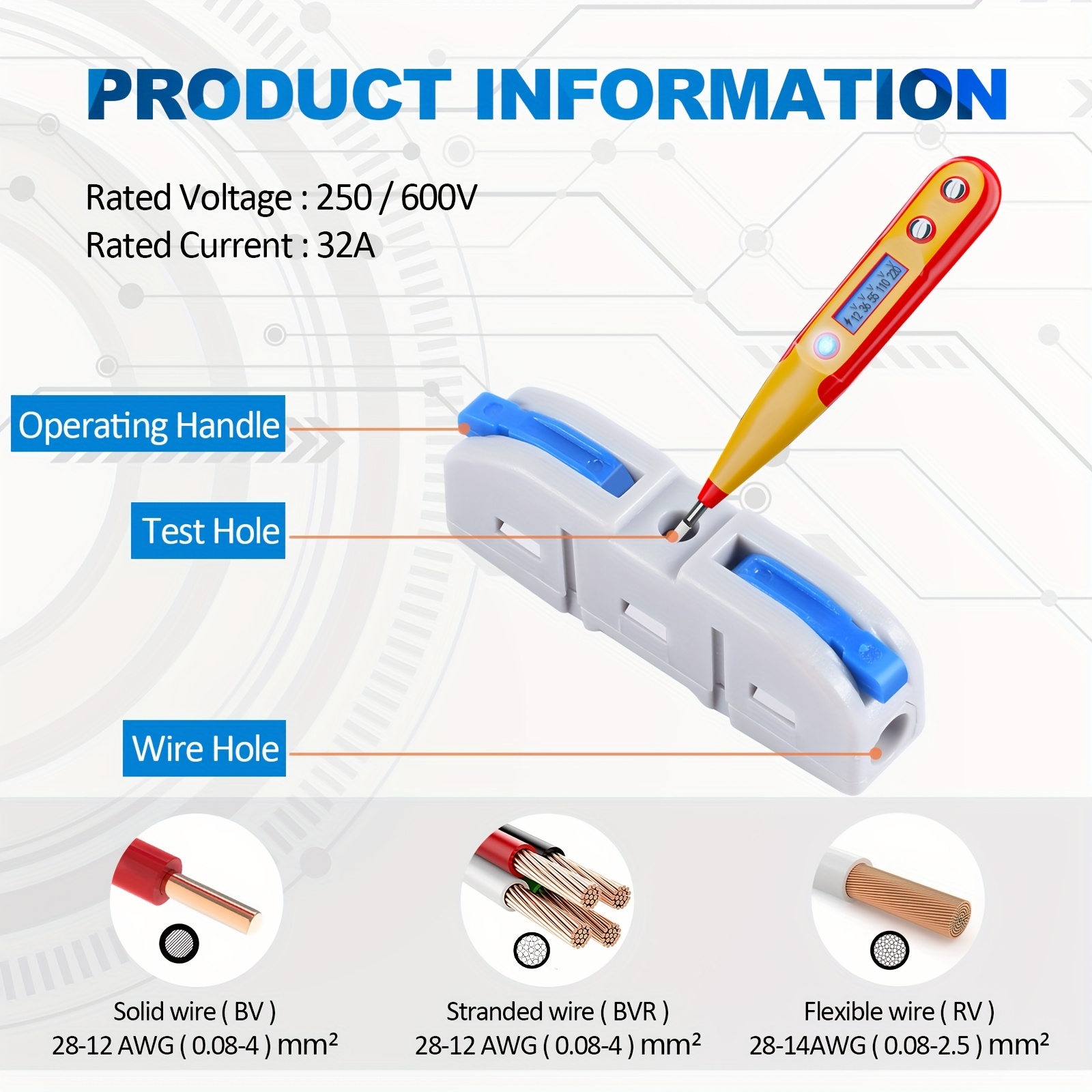 Lever Wire Connectors, 10pcs/6 - Threadless Push Pin 评论和价格