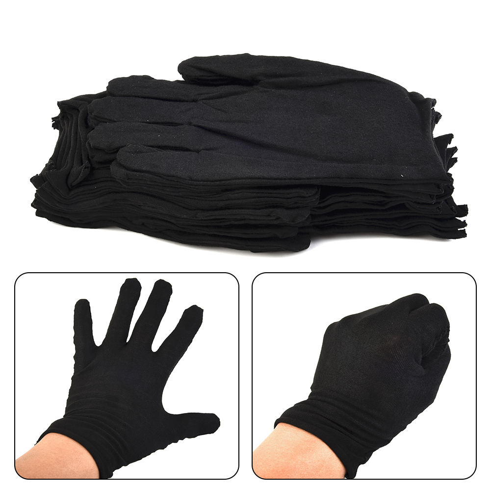 12 Pairs Black Cotton Gloves S - Body Jewelry Websites 评论和价格