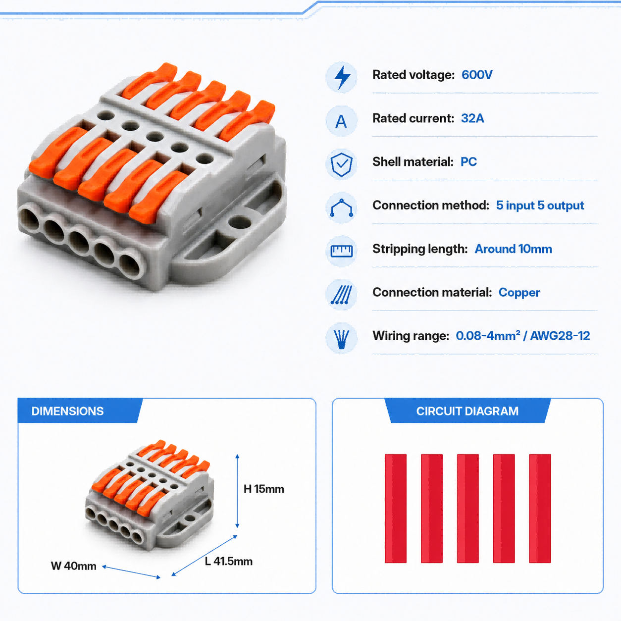 Wire Connectors 2-30 Pins Fast - Threadless Push Pin 评论和价格