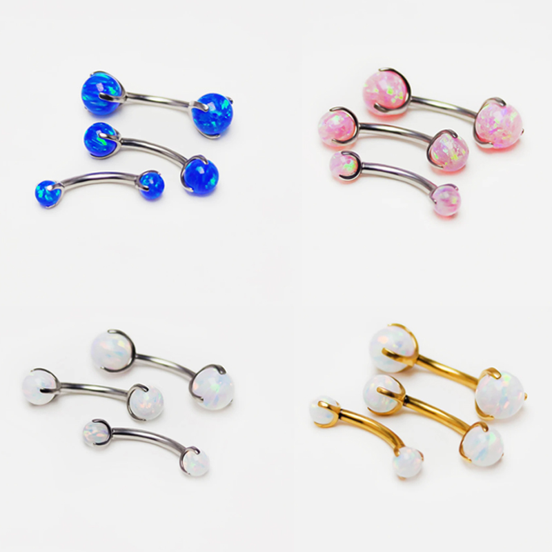 F136 Titanium Opal Eyebrow Pie - Zoor Body Jewelry 评论和价格