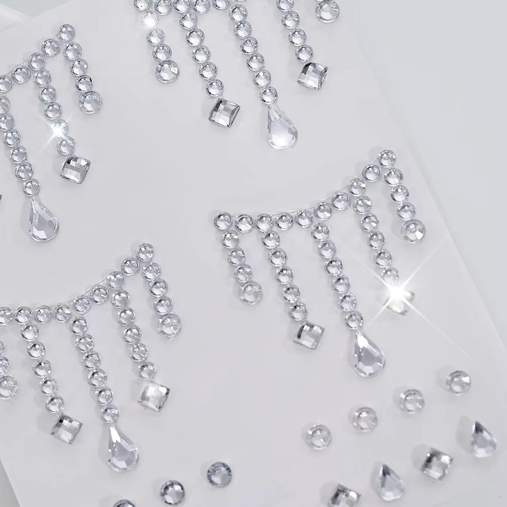 1/5 Sheets Face Jewels Sticker - Body Jewelry Stickers 评论和价格